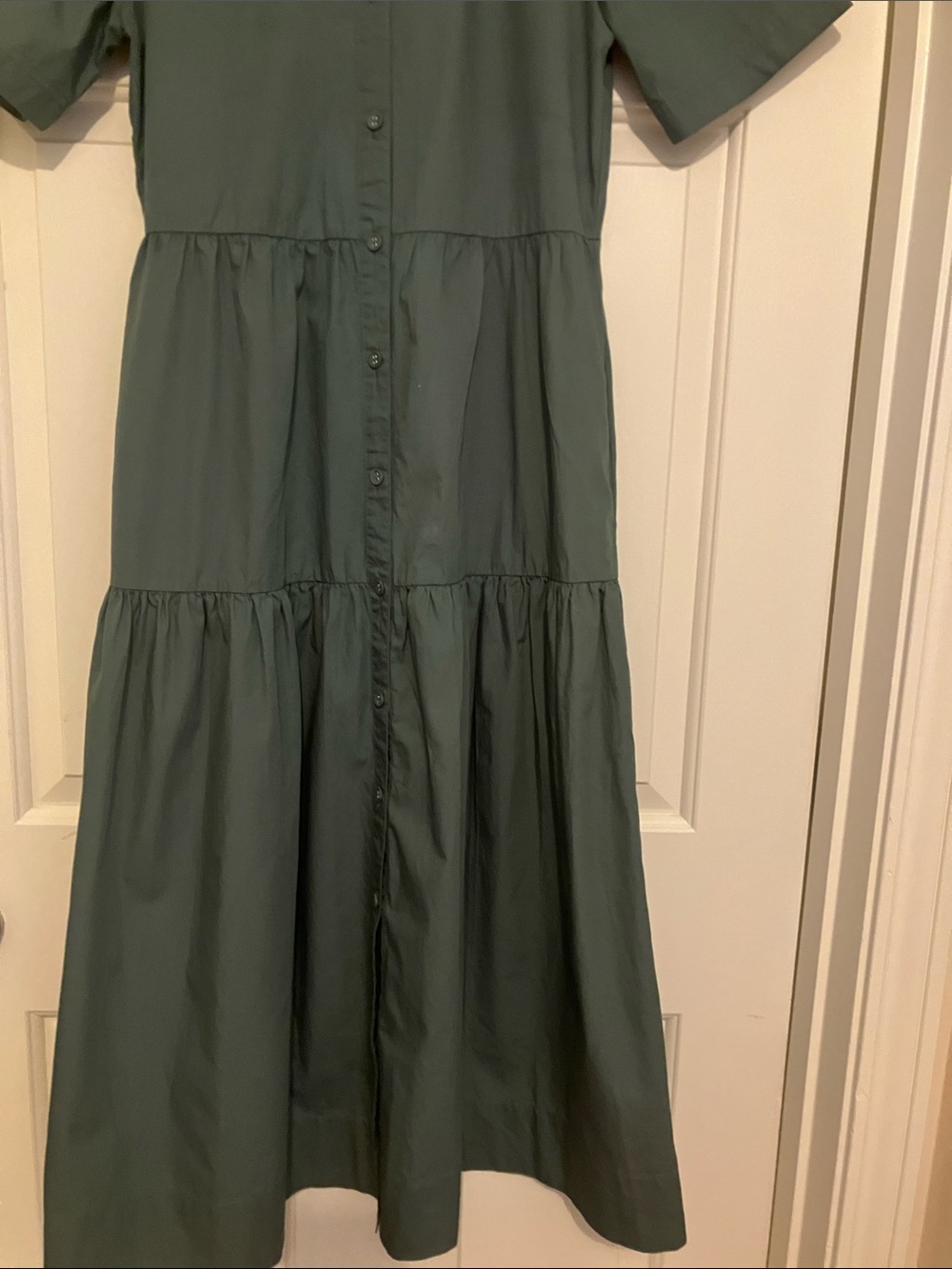 Evereve Olive Button-Front Dress - Picture 4 of 5